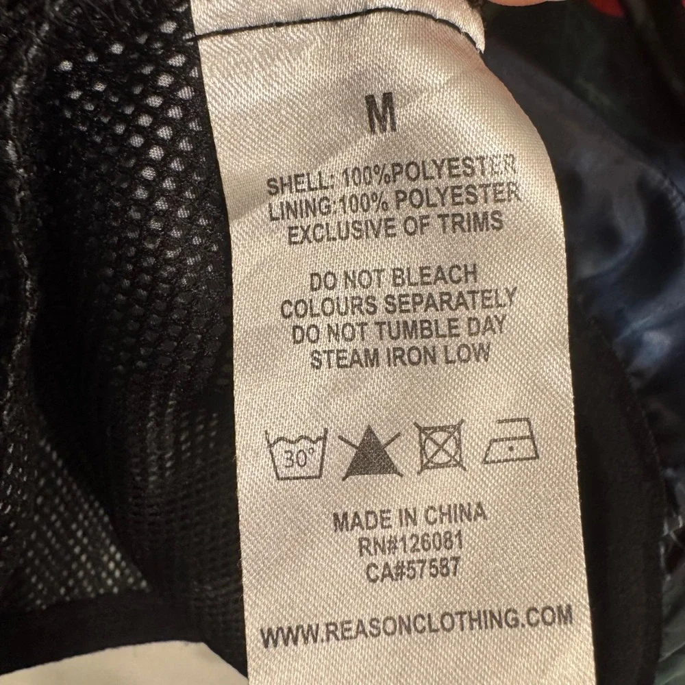 Reason Brand Floral Panther Windbreaker Jacket Hoodie Anorak Medium‎ Streetwear